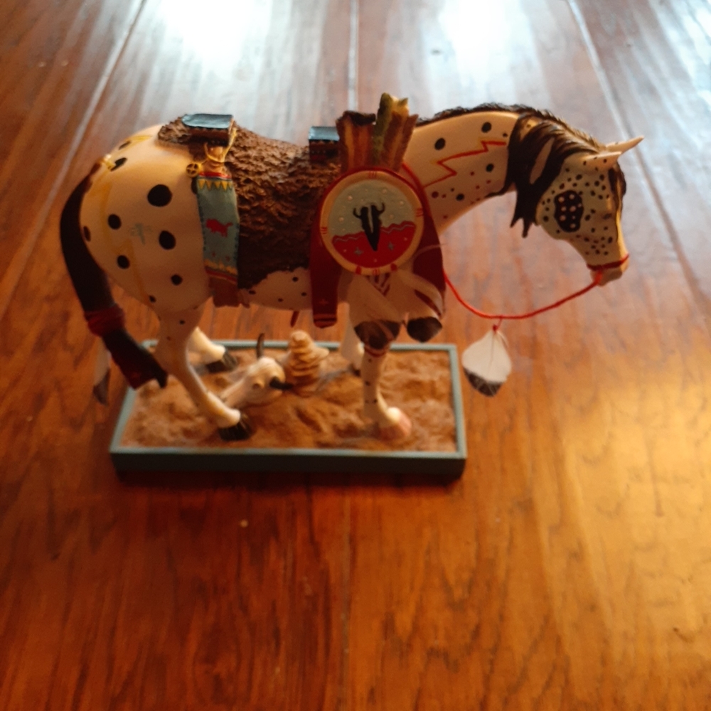 EXQUISITE THE TRAIL OF PAINTED PONIES #1452 7" WAR PONY Sculpture.
